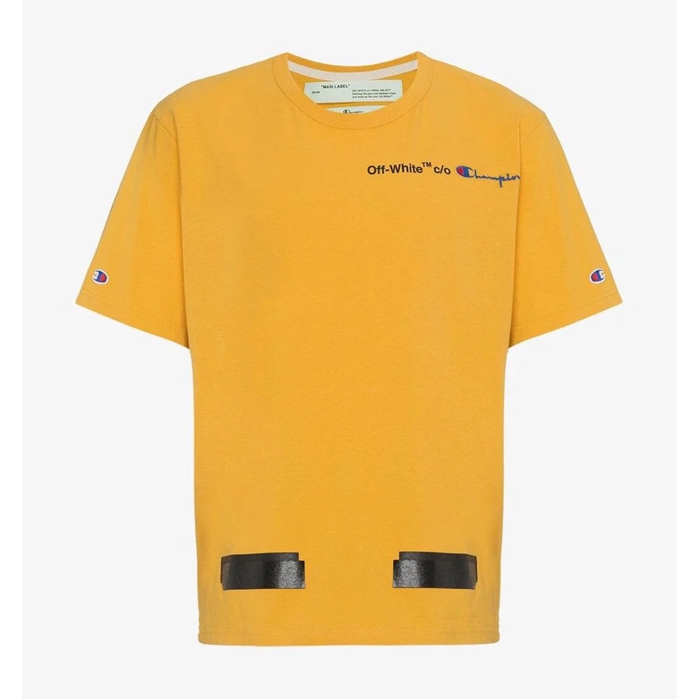 Off-White Yellow T-Shirt with Black Accents